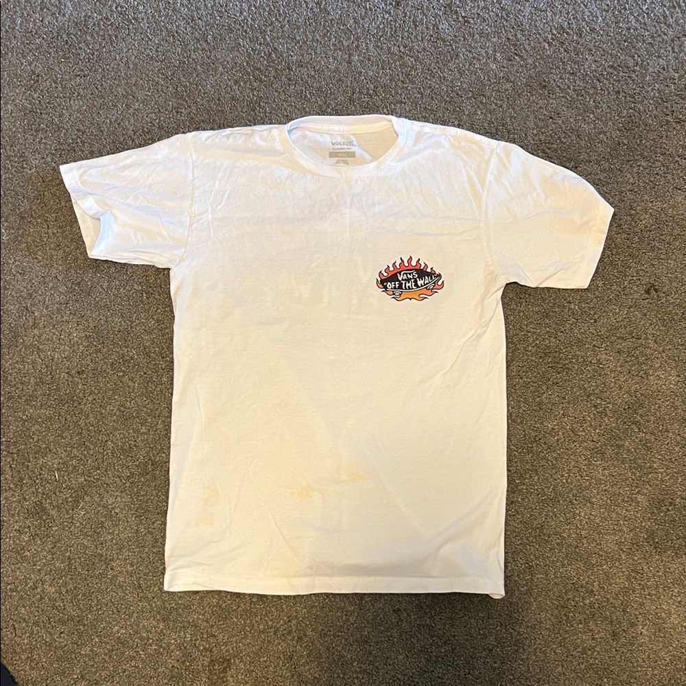 Vans White Tee with Graphic Design